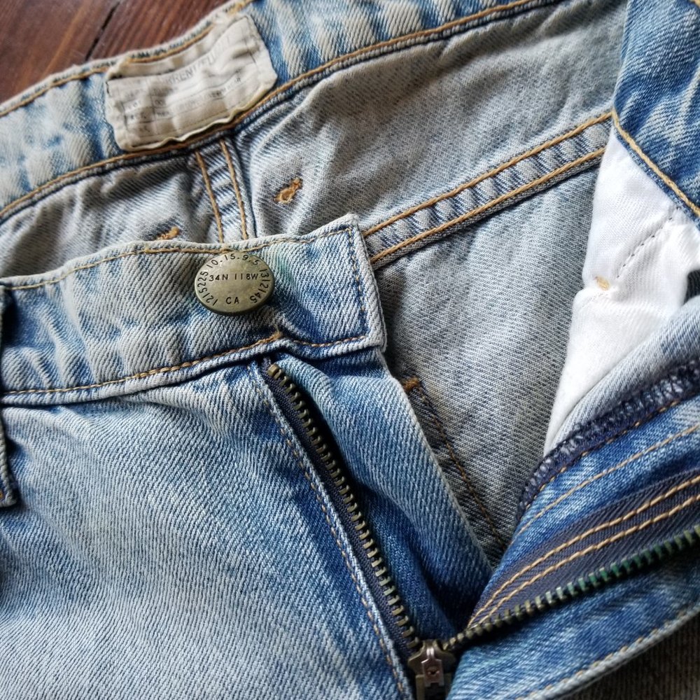 Current/Elliot mid-rise soft distressed jeans, size 28